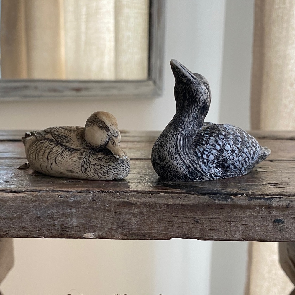 Rustic Duck Figurine Mini Waterfowl Cabin Lake House Decor Rustic Duck Figurine
